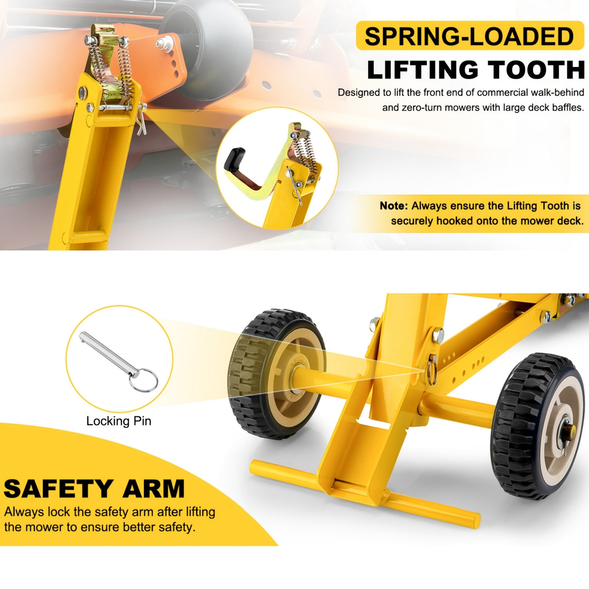 800 LBS Lawn Mower Lift Jack, Foldable Heavy Duty Zero Turn Mower Jack, Compatible with ZTR, Commercial And Walk-Behind Mowers, Comes with Installation Guide
