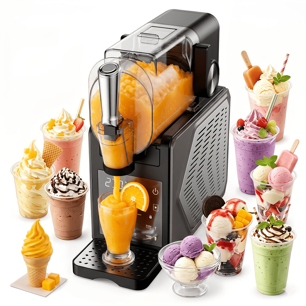 [2-in-1 Ice Cream Machine] 2-in-1 Ice Cream/Slush Machine, 5-in-1 Cold Drink Maker, Iced Tea Machine, 88-Ounce Capacity, One-Touch Preset, No Ice Needed, Self-Cleaning - Easily Make Milkshakes, Margaritas, and More at Home