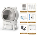 18.49gal Self Cleaning Litter Box, Automatic Cat Litter Box for Multi Cats, Auto Litter Box Robot with APP Control, Dual Safety Sensors, Odor Control&Low Noise, Cat Ears Design, Without Battery