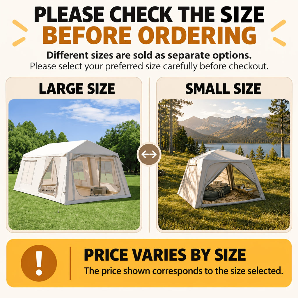 LILYPELLE Inflatable Camping Tent, Easy Setup Air Tent with Hand Pump, 4-Season Glamping Tent for Couples, Groups, And Families