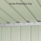 Metal Storage Shed with Lockable Sliding Doors and Transparent Windows for Outdoor Tools and Bikes, 6x4 FT or 8x6 FT