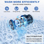 Full Automatic Washing Machine, 15.6/17.6/17.8/25Lbs Top Load Portable Washer with Drain Pump, 10 Wash Programs 8 Water Level Washer and Dryer Combo, 2 in 1 Washer and Dryer for Apartments, RV, Camping