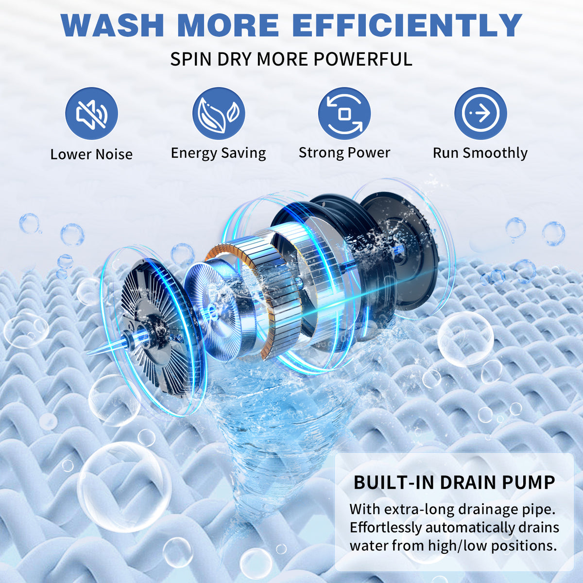 Full Automatic Washing Machine, 15.6/17.6/17.8/25Lbs Top Load Portable Washer with Drain Pump, 10 Wash Programs 8 Water Level Washer and Dryer Combo, 2 in 1 Washer and Dryer for Apartments, RV, Camping