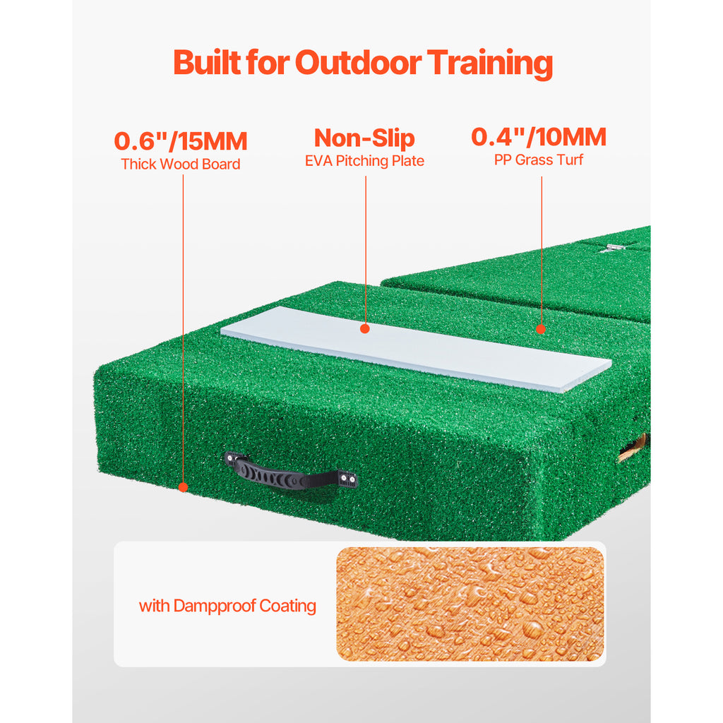 VEVOR Pitching Mound Portable Pitcher Mound Baseball Softball Training, 1.5-2m/2-2.5m, 2+1 style/Wheeled style/T-shaped style