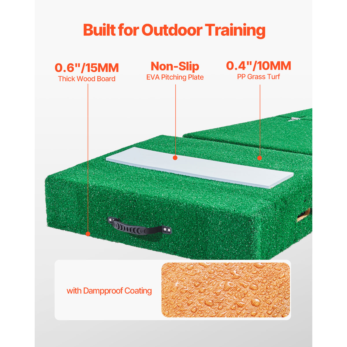 VEVOR Pitching Mound Portable Pitcher Mound Baseball Softball Training, 1.5-2m/2-2.5m, 2+1 style/Wheeled style/T-shaped style