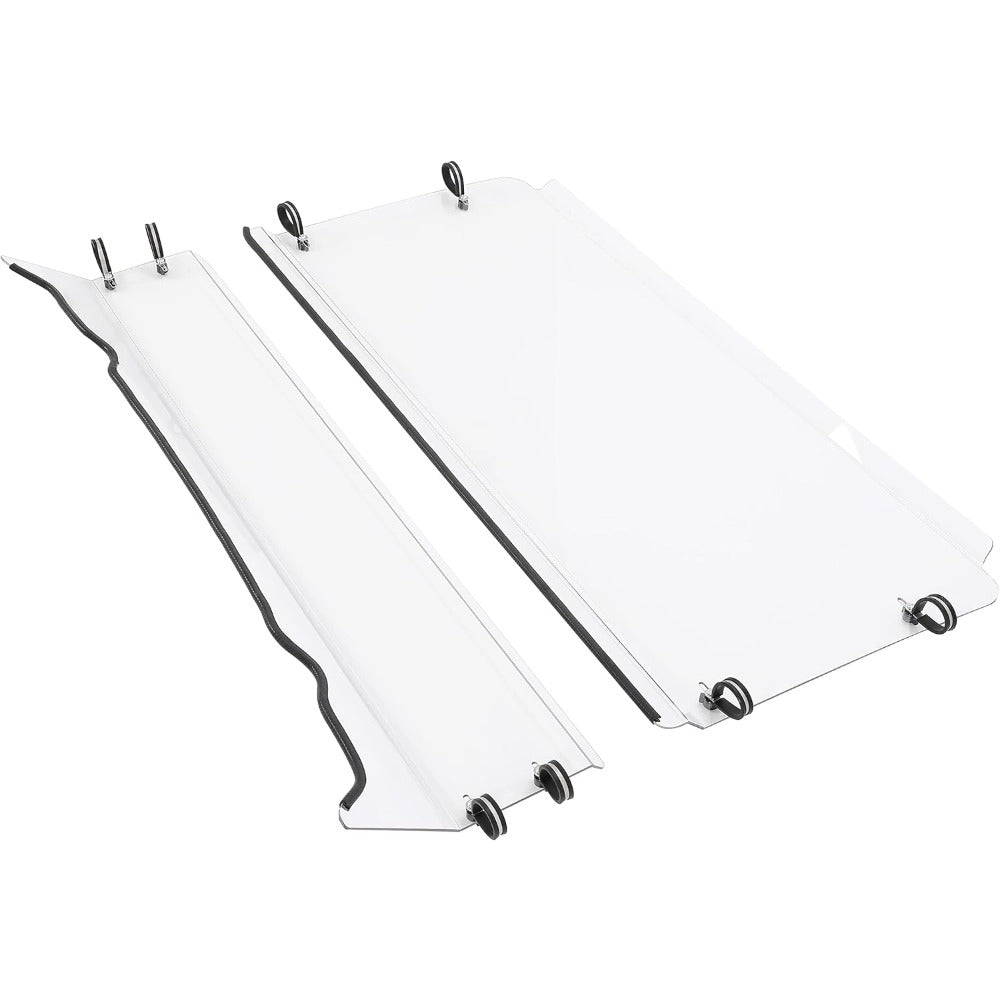 Full Windshield Compatible with 2009-2023 for Polaris Ranger XP 500 570 700 800 Full Size Round Cage Full Windscreen (Two pieces spliced together, Windproof Snow )