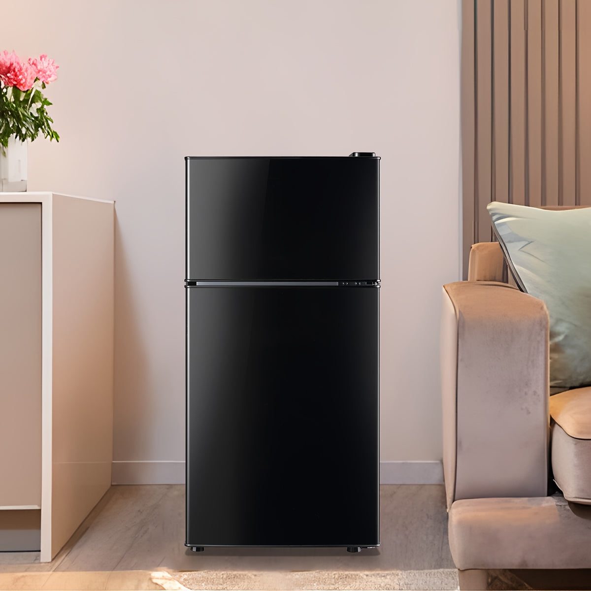 Mini Fridge with Freezer, Small Refrigerator with 2 Doors for Kitchen, Dorm, Office, And Bedroom, Mini Fridge with Adjustable Shelves