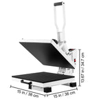 VEVOR Heat Press, Heat Press Machine for T-Shirt, Fast Heating, Power Digital Industrial Sublimation Printer for Heat Transfer Vinyl, High Pressure Heat Press 15x15, Easy to Use, White