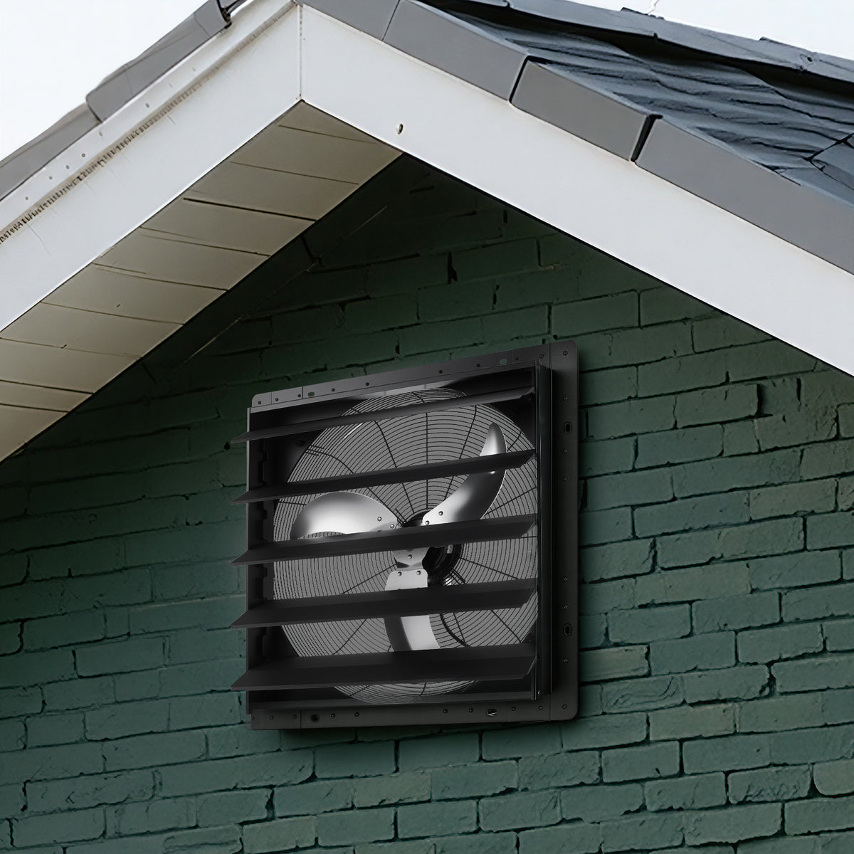 VEVOR 24 in Shutter Exhaust Fan Wall-Mount Automatic Louvers Variable Speed, Sturdy Steel Housing, Low Noise, AC Motor, 7030 CFM Ventilation and Cooling for Attic, Garage, Barn, Greenhouse, Workshop