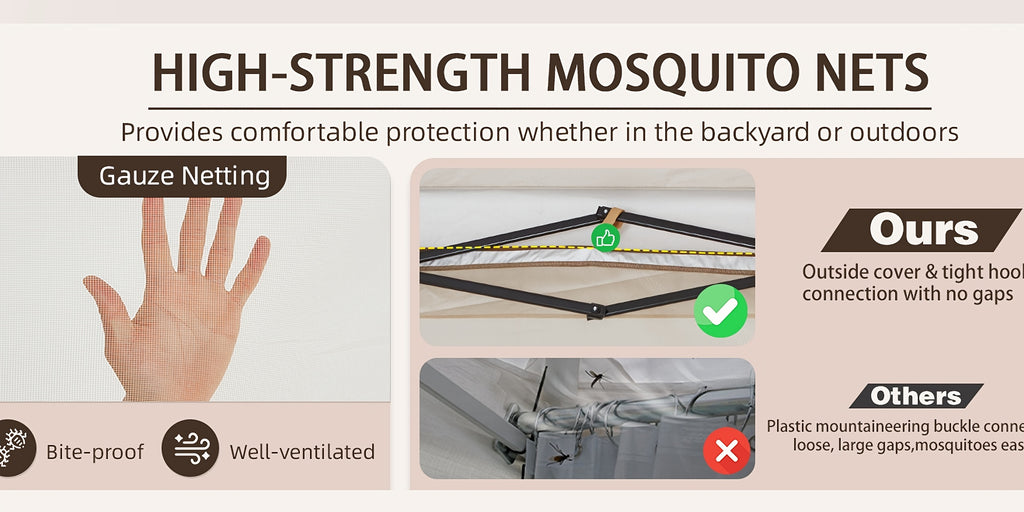 Bezseller Quick Pop-Up Gazebo Tent with Mosquito Netting - Large Portable Outdoor Canopy, Oxford Tarp, Easy Setup Shelter Suitable for Patio, Garden, Backyard Parties, Camping, Picnic, Poolside - Lightweight & Sturdy Frame