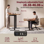 Electric Standing Desk with Dual Drawers and Built-In Power Panel for Home Offices and Gaming Setups