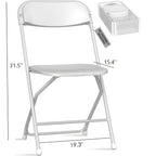 100/50/20 Pack Office Folding Chairs, Indoor/Outdoor Folding Chairs, Reinforced Plastic Seats With 350lb Weight Capacity, Commercial-Grade Stackable Seating, For Offices, Conference Rooms, Weddings