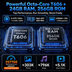 TABWEE T20 Android 16 New 2026 Tablet, HD IPS Large Screen, Unisoc Octa-Core High-Performance CPU, 24(8+16)GB RAM + 256(2TB Expand), 8MP+5MP Dual Cameras, Support Long Battery Life, Face Unlock, Widevine L1, Gemini Ai, And 90Hz High Refresh Rate