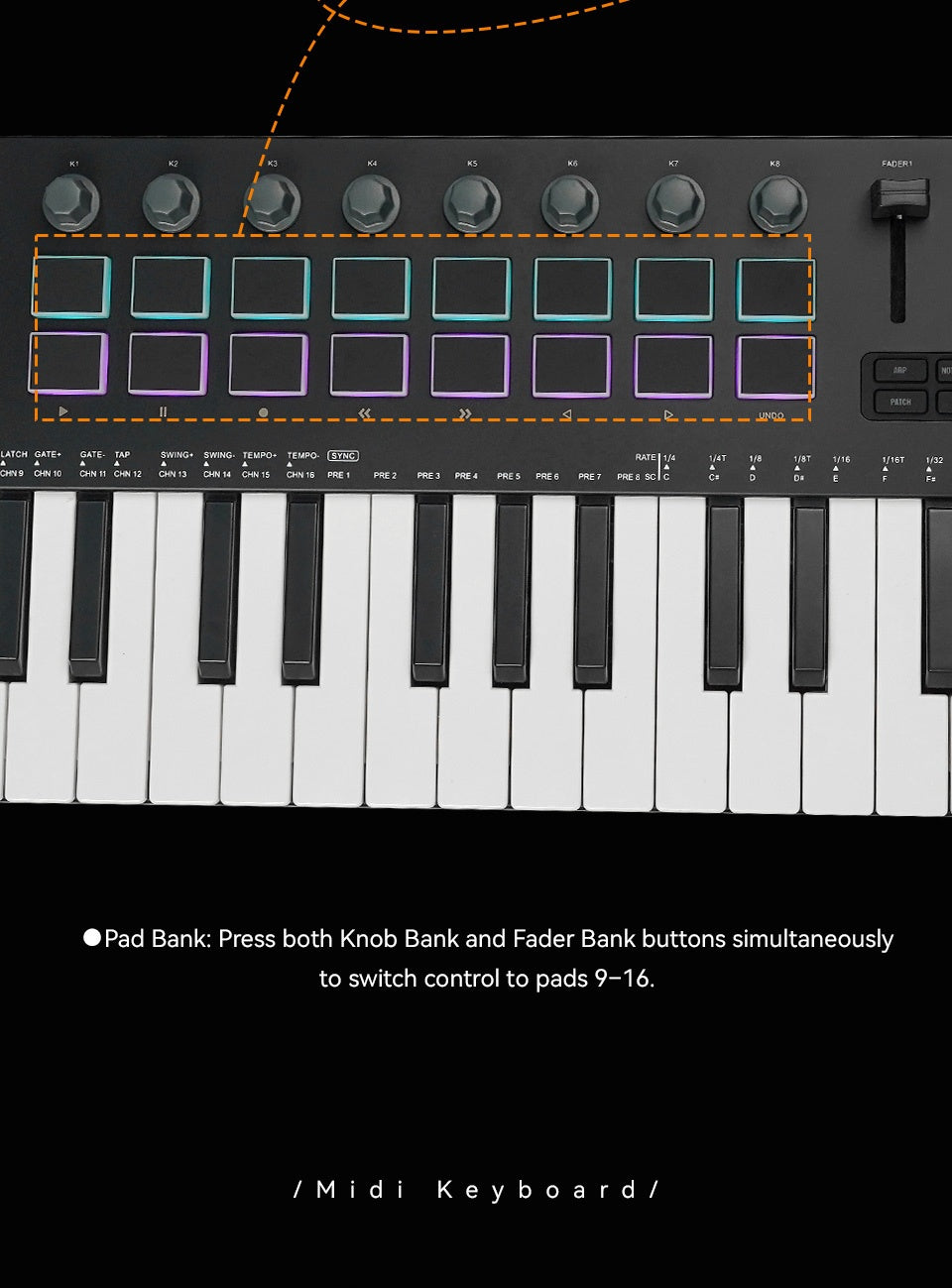 M-VAVE SMK37PRO Professional MIDI Keyboard, 37-Key Wireless Wireless Music Arrangement And Production Synthesizer
