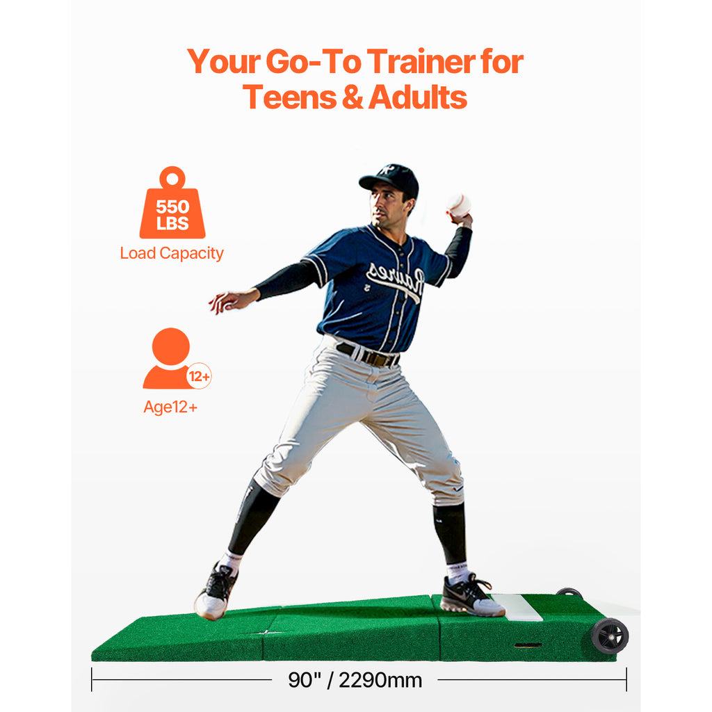 VEVOR Pitching Mound Portable Pitcher Mound Baseball Softball Training, 1.5-2m/2-2.5m, 2+1 style/Wheeled style/T-shaped style