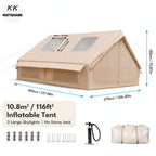Spacious Luxury Quick-Setup Inflatable Lightweight Glamping Tent, High-Quality High Quality; All-Weather and All-Season Use, Specifically Designed for Sophisticated Camping Enthusiasts, Suitable for Family and Friends' Camping Trips
