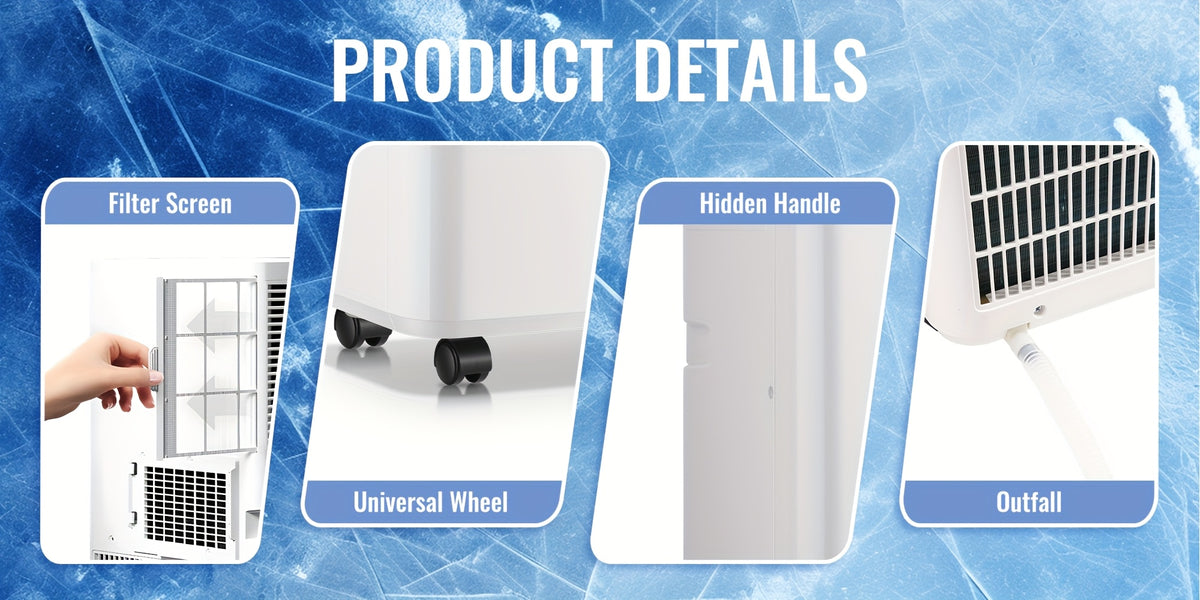 Portable Air Conditioner 8000 BTU(4400 BTU SACC), AC Unit with Dehumidifier Fan 3-in-1. Ft. Portable AC with Remote Control, 24H Timer, Digital Display,40dB Low Noise for Bedroom, Living Room, Dorms, Office