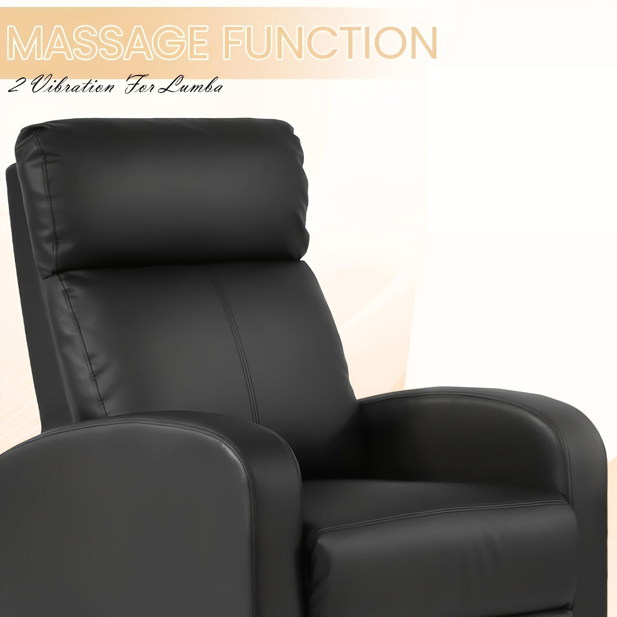 Recliner Chair Breathable Padded PU Leather Massage Single Sofa Recliners For Small Recliner Chair With Footrest Home Theater Seating For Bedroom Living Room