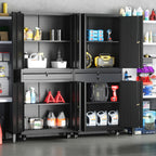 SISESOL Metal Garage Storage Cabinet With Locking Doors And Adjustable Shelves, Rolling Tool Storage Cabinet With 4 Wheels And 1 Drawer - 73" Steel Locking Cabinet For Garage, Warehouse