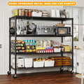Storage Shelves 75.6" H Wire Shelving Unit with Wheels 2399LBS Heavy Duty Metal Shelves for Storage Adjustable Garage Storage Rack Pantry Shelf Commercial Shelving, 75.6" H X 55.5''W X 24" D Storage and Organization