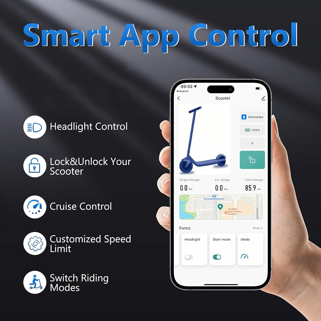 [Electric Scooter] AOVOPRO Folding Adult Electric Scooter, 500W Brushless Motor, 10" Tires, 3-Speed Settings, 21-28 Miles Range, Dual Suspension Dual Shock Absorption And Smart APP Control, Installed Safety Bell, 350 LBS Max Load