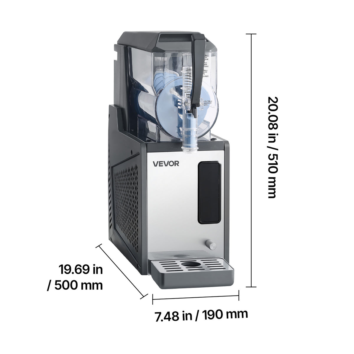 VEVOR Slushie Machine, 4L/135oz No Ice Needed Slushy Machine for Home, Frozen Drink Maker with Single Tank, Margarita Machine with Self-Cleaning, for Frozen Margaritas, Frappés, Milkshake & More
