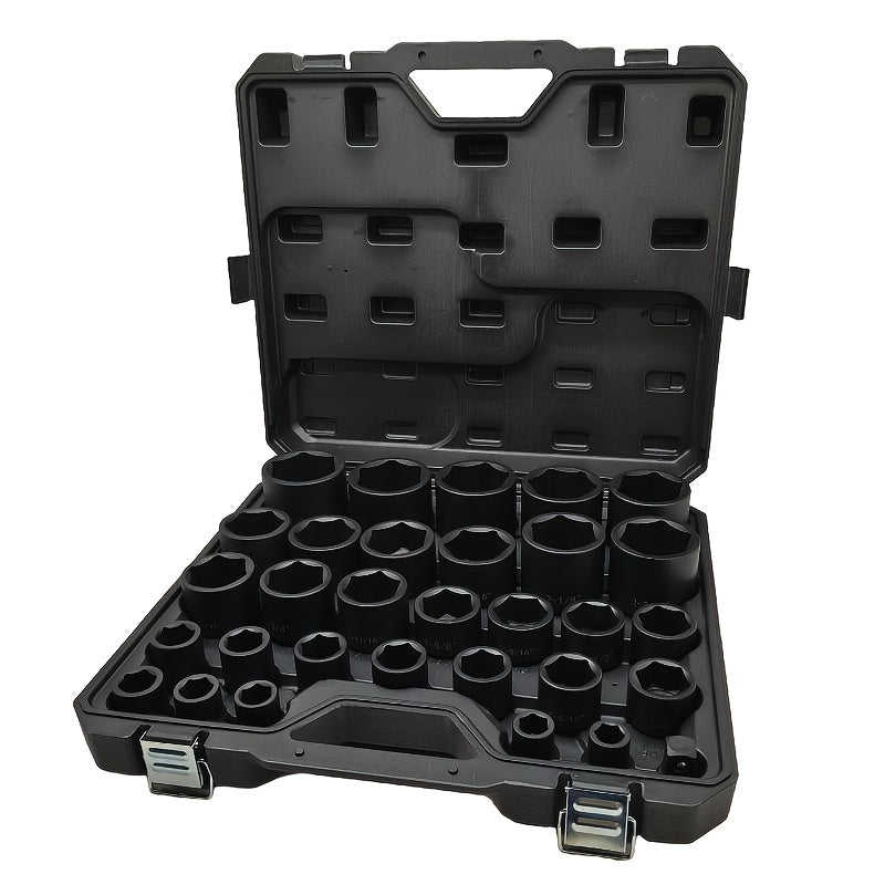 SAE Impact Socket Set, 31-Piece 3/4-Inch Drive Kit for Truck and Industrial Equipment Maintenance