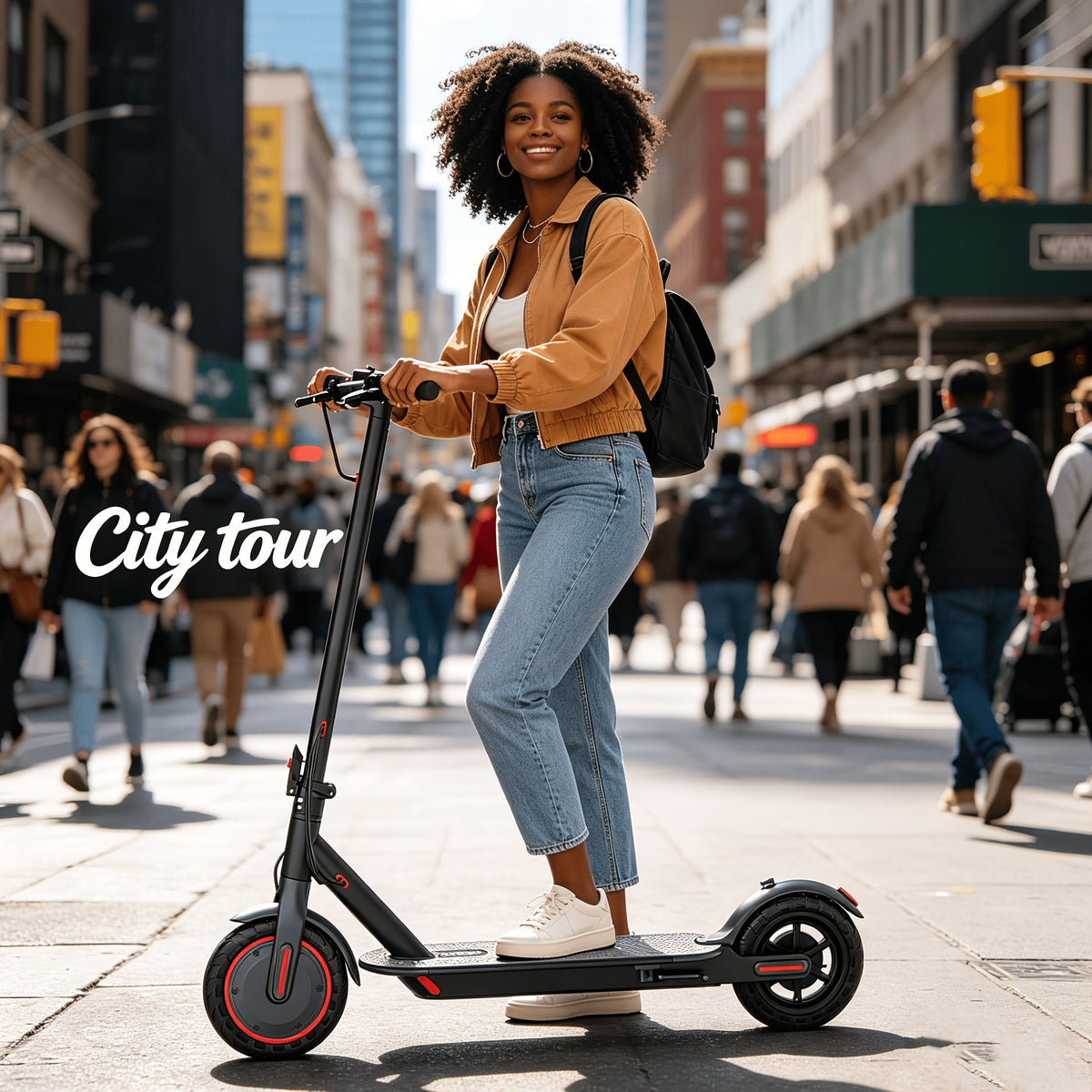 Long Distance Range, Foldable Adult Electric Scooter, 350W Motor, 8.5" Anti-Slip Solid Tires, Smart APP & LCD Dashboard, 3 Adjustable Speeds, Dual Safe Brakes, LED Headlight Taillight, Built-in Bell, Aluminum Alloy Frame, 265 LBS Max Load