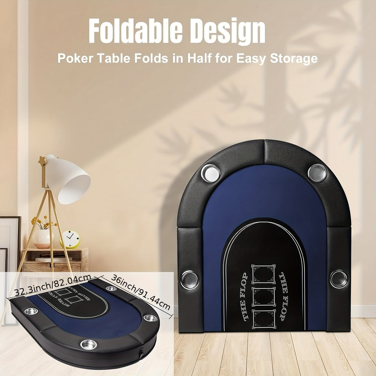 Extra Long Table - Heavy-Duty Foldable Poker Table with Padded Rails & Cup Holders - Extra Large 71-Inch Party Game Table, Sturdy Steel Frame, Portable with Folding Legs for Home, Poker Nights, Tournaments, for family Game Nights - Ideal for Adults