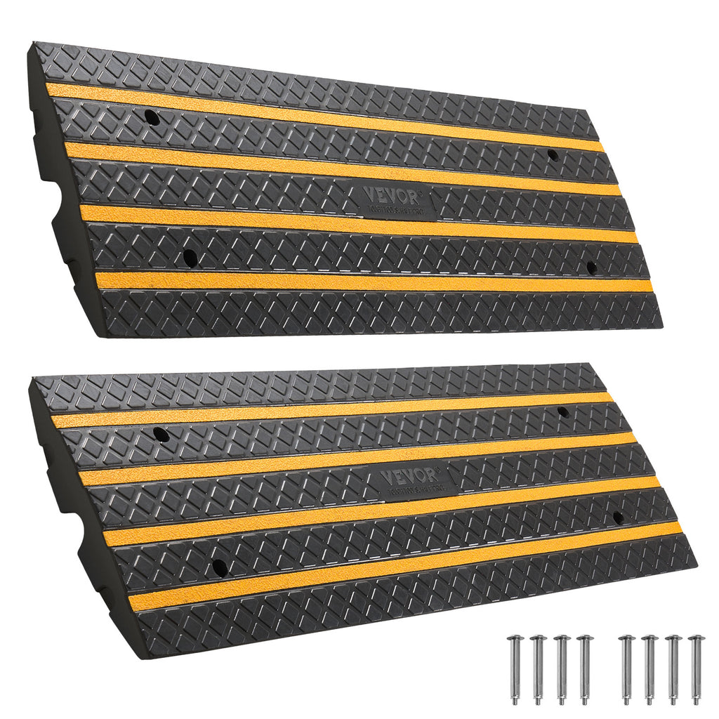 VEVOR 1 Pcs /2 Pcs / 3 Pcs Driveway Rubber Curb Ramp 33069 lbs 2.6 in Rise Threshold Ramp