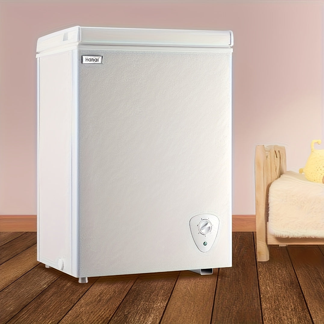 [Small Deep Freezer] WANAI Chest Freezer Small Deep Freezer 3.8 Cu.Ft Freestanding Top Door Freezer Adjustable 7 Thermostats And Removable Basket Open Garage Basement Apartment Kitchen Business