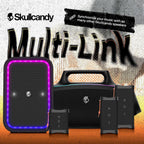 Skullcandy Barrel Bluetooth Boombox Speaker with LED Lightshow Mode – Water-Resistant Wireless Portable Speaker, Party Speaker, Outdoor Speaker, with USB-C & USB-A Charging Output, Carry Strap Not Included (Black) (80% New)