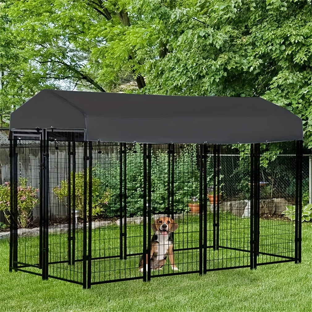 3 Size Metal Dog Kennel Large Outdoor Welded Wire Dog Kennel Pet Playpen Heavy Duty Dog Crate Cage