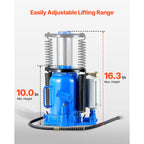 Air Hydraulic Bottle Jack by VEVOR, 32-Ton Pneumatic or Manual Lift from 10 to 16.3 Inches for Trucks and RVs
