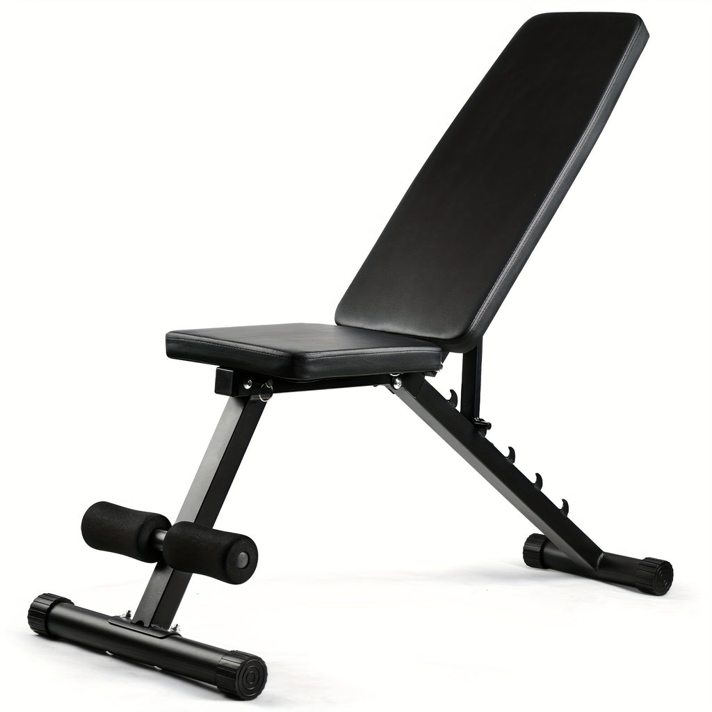 Heavy Duty Adjustable Weight Bench with Resistance Bands And Leg Support, Multi-Function Sit-Up Bench for Home Strength Training, Bench Press, Push-Ups And Ab Workout