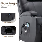 Living Room Massage Chair, Recliner With Heating Function, Adult Electric Lift Chair, Storage Side Pockets And Cup Holders, Medium-sized Leisure Chair, Comfortable PU Leather Material, Orange And Blue Are Technical Fabric