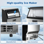 Large Ice Maker, 66Lbs/ 80Lbs/ 100Lbs Commercial Ice Maker, 24 Hour Timer, Self Cleaning Under Ice Machine, Automatic Full Ice Stop, Adjustable Ice Thickness And Ice Making Time, Suitable for Restaurants, Hospitals, Bars, Cafes, Laboratories