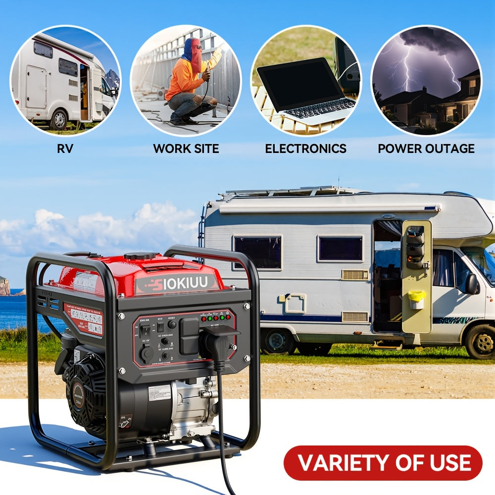 4000W Inverter Generator 208CC , 3200W Rated, Ultra Quiet, CO Alarm, 120V/60Hz 12V DC Output, Great For RV, Camping, Backyard, Outdoor Working & Home Backup Power, Without Battery