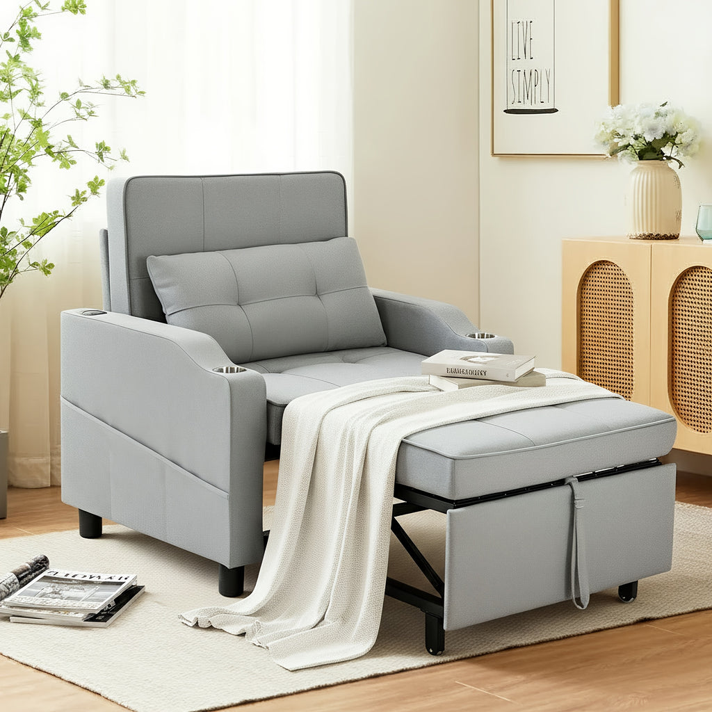3-in-1 Folding Sofa Bed - Convertible Sleeper Chair to Bed, Space-Saving Modern Furniture for Small Apartments, Dorms, Offices