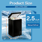[Large Chest Freezer] Chest Deep Freezer, Large Freestanding Chest Freezer With 7 Level Adjustable Thermostat, Compact Top-Opening Deep Freezer With Removable Storage Baskets, Black
