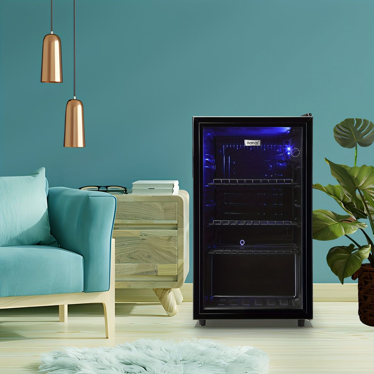 Beverage Refrigerator Cooler 3.5 Cu.Ft/1.7 Cu.Ft, 125/60 Can Mini Small Fridge with Glass Door LED Light And Adjustable Shelves, Perfect for Home Bar Office, Black