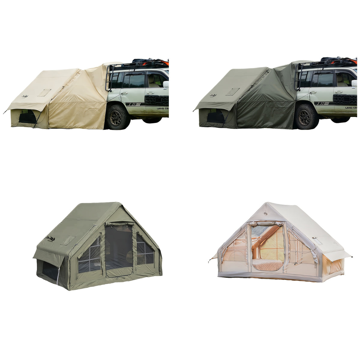 PAKICETUS Quick Setup Inflatable Camping Tent for 4-6 Person Family, Summer Glamping Inflatable House with Breathable Mesh And Quick Air-Flow, Suitable for All Seasons, Outdoor Camping, Hiking, And Backpacking