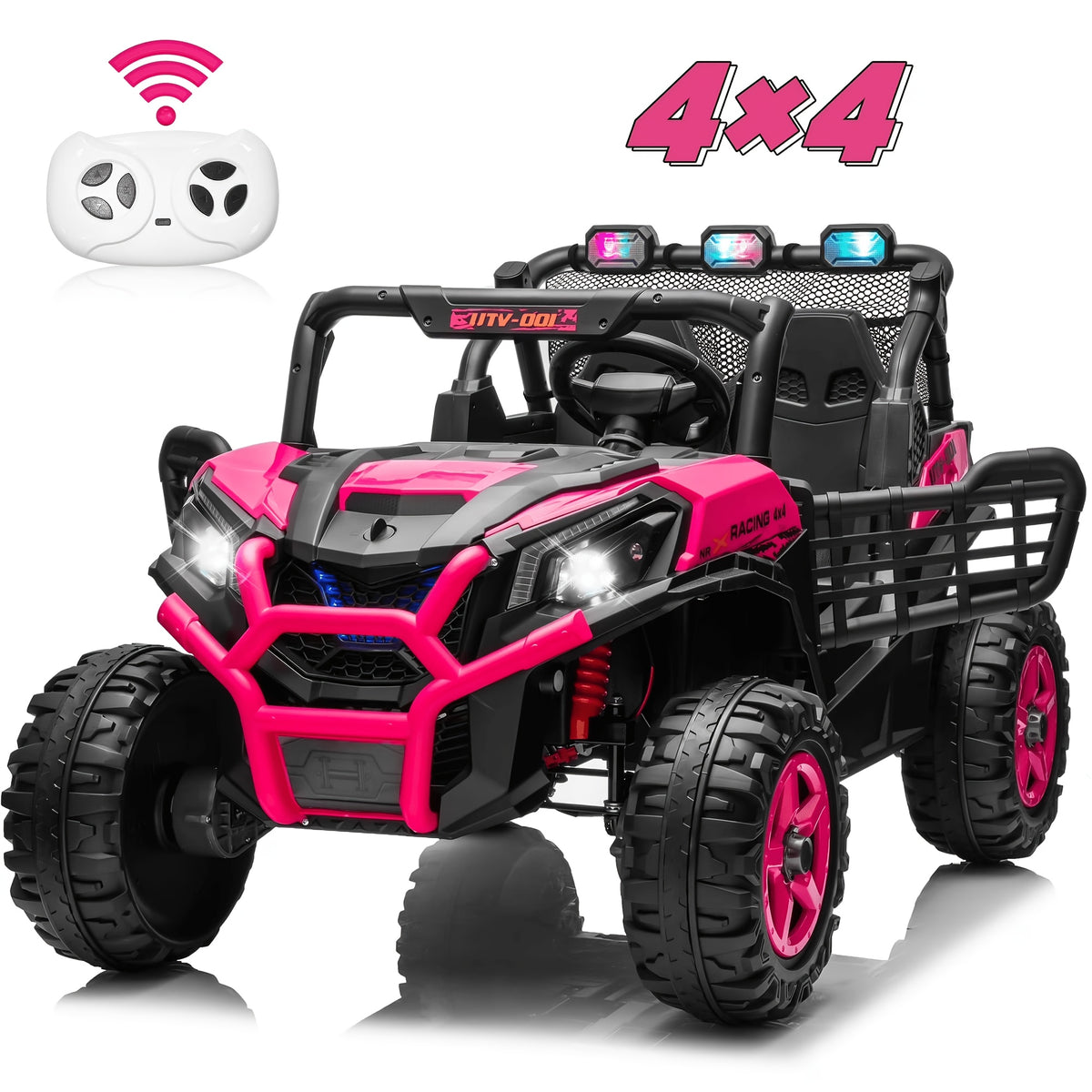 24V 2 Seater XL Ride On Toys for Kids, 4WD Electric Off-Road UTV Truck W/ Motors, Remote Control, 20" Large Seat, 5 Mph Max Speed, Electric Vehicle for KIds, Best Chrismas Gifts