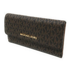 Michael Kors Jet Set Travel Medium Dome Crossbody & Trifold Wallet Set Brown Signature