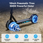V10 Electric Scooter, 500W Foldable E-Scooter with 10-Inch Tires and 28-Mile Range for Adults