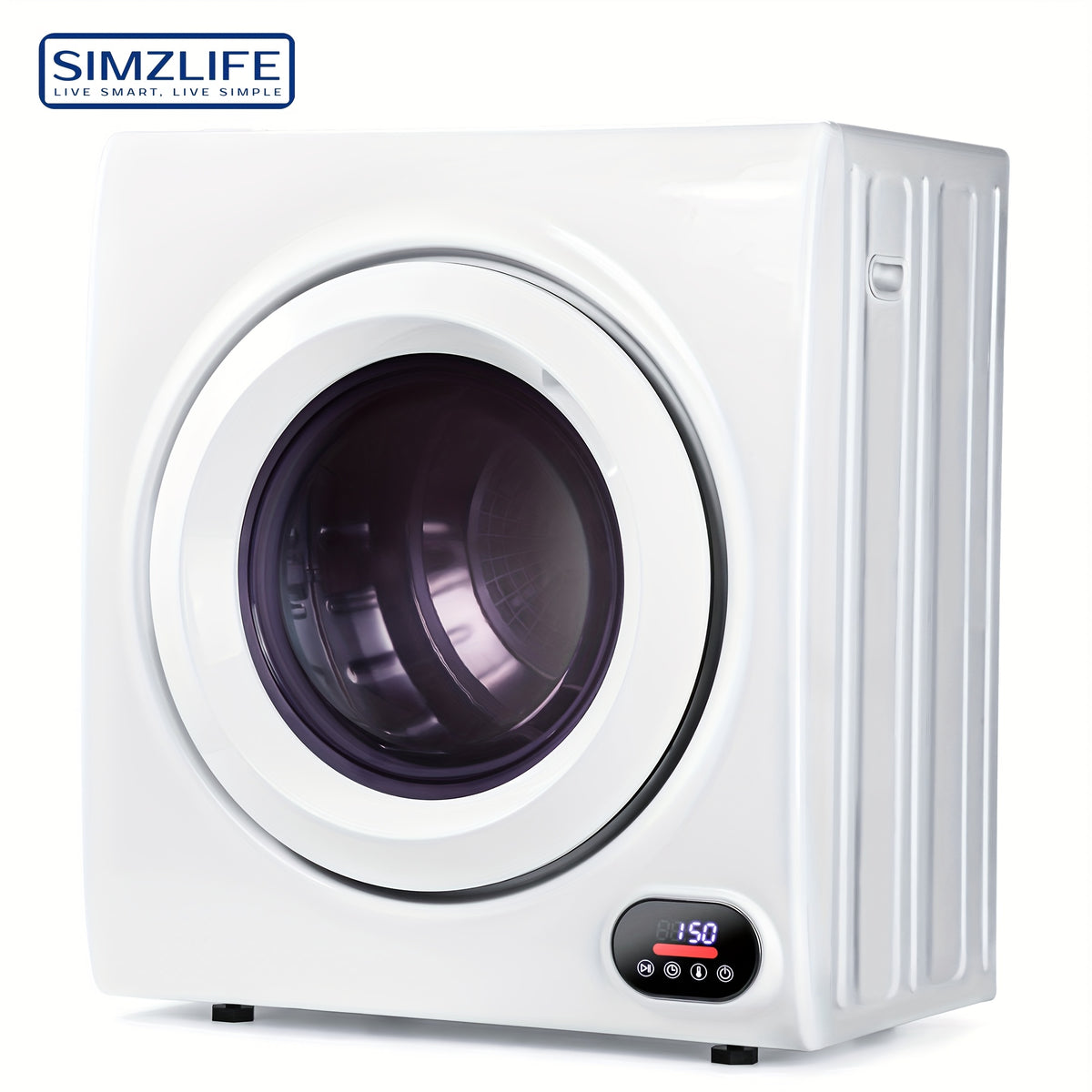 110V-1400W Portable Compact Laundry Dryer, 1.5/1.8/2.75 Cu.ft Capacity, Front Load Stainless Steel Tub, with Exhaust Duct, Four-Function Control, Ideal for Apartment, RVs, Dorms, White