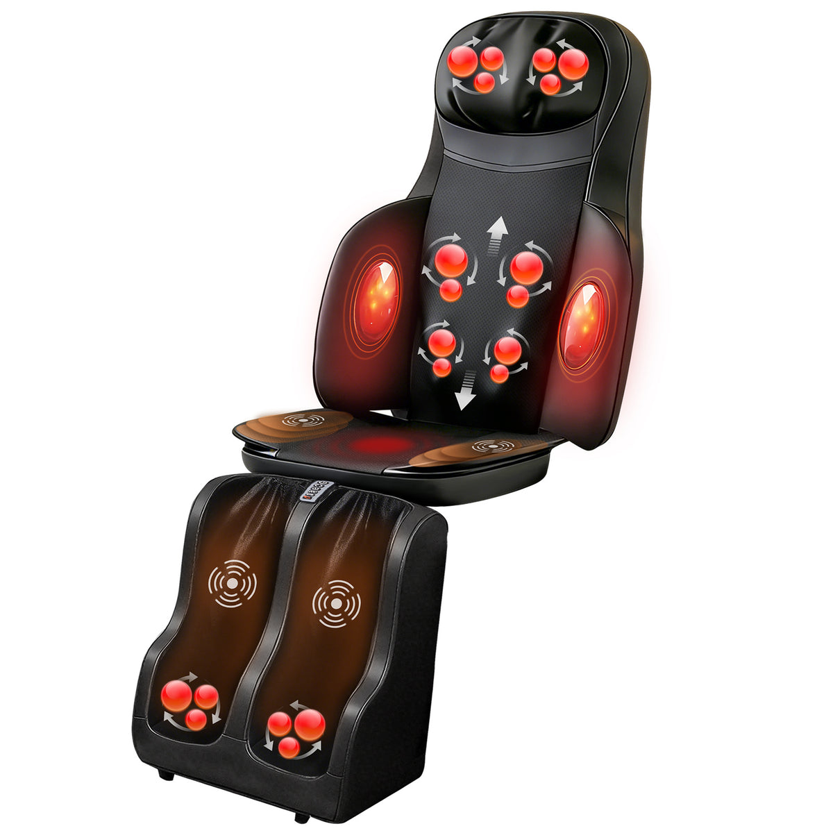 3D Shiatsu Full Body Massage Mat with Leg Massage Function, 8 Kneading Nodes & 9 Modes, Deep Muscle Relaxation for Neck, Back, Legs & Feet, Perfect for Home Office Fitness Use