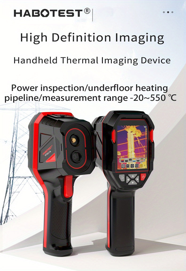 [Portable Thermal Imager] HABOTEST HT821A Portable Wide-Range Thermal Imager (-20°C to 550°C) | 320x240 Resolution | 8GB + USB | Multi-Palettes & LED Light