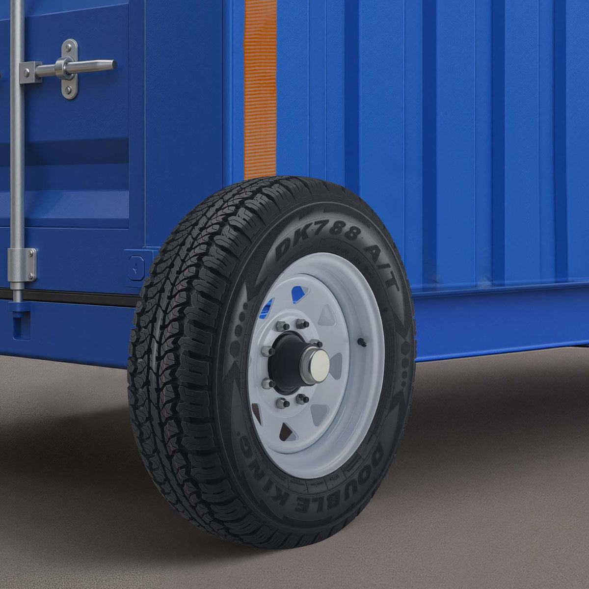 VEVOR Shipping Container Wheels 6-Lug / 8-Lug Wheels Kit, Heavy Duty Shipping Container Axle with Ratchet Tie Down-Moves 20 ft - 40 ft, Secure Transport for Dock, Warehouse, Construction Site, Black