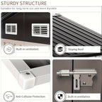Outdoor Storage Shed with Padlock-Ready Doors and Sloped Roof for Garden Tools, Bikes or Seasonal Item Storage